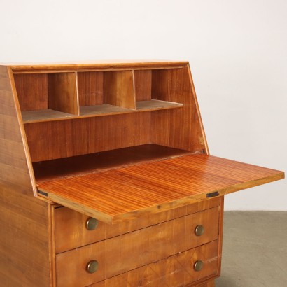 Bureau à Abattant en Placage d\'Acajou Italie Années 1950