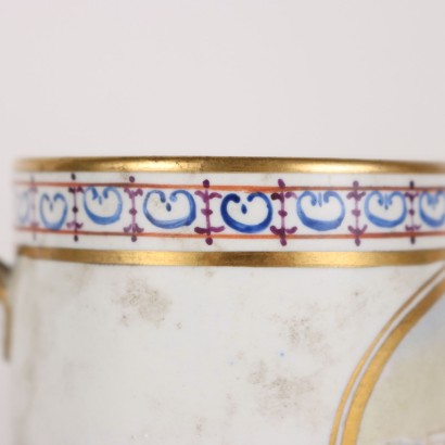 antiquariato, tazza, antiquariato tazza, tazza antica, tazza antica italiana, tazza di antiquariato, tazza neoclassico, tazza del 800,Tazza con Piattino Ferdinando IV Napoli,Tazza con Piattino in Porcellana di Me