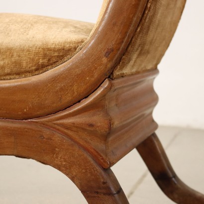 antigüedades, silla, sillas antiguas, silla antigua, silla italiana antigua, silla antigua, silla neoclásica, silla del siglo XIX, asiento Curulea en caoba