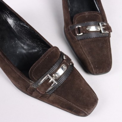 Prada Wildleder Loafer mit Absatz