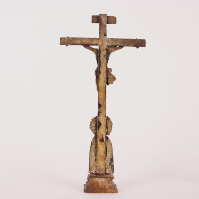 Carved and Lacquered Wood Crucifix