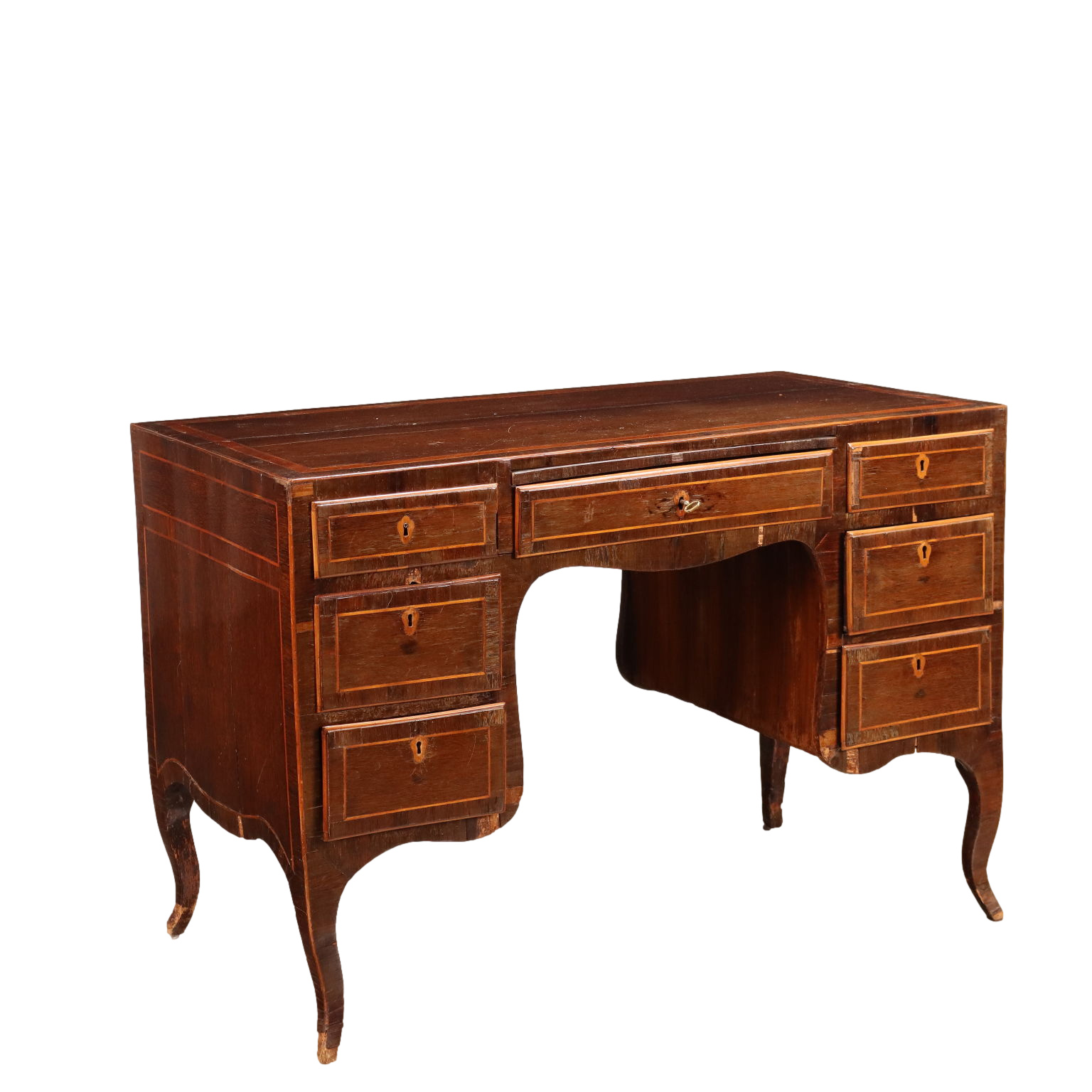 Vintage Writing Desk from the 1970s Beech Veneered Wood Furnishing