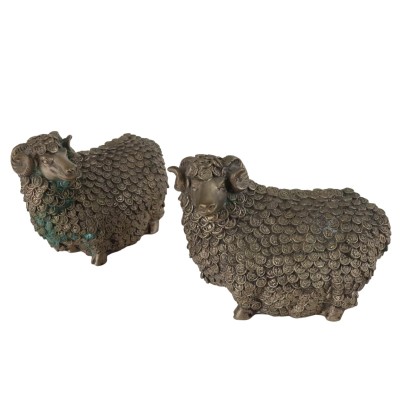 Pair of Rams in Metal