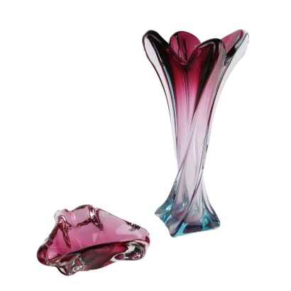 Vase et Vide-Poche Anciens Années 60-70 Verre de Murano Objéts