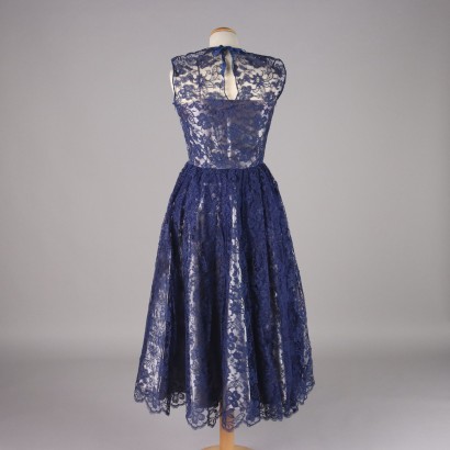 Robe Vintage en Dentelle Bleue