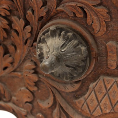 Coffee Table with Ancient Carved Base