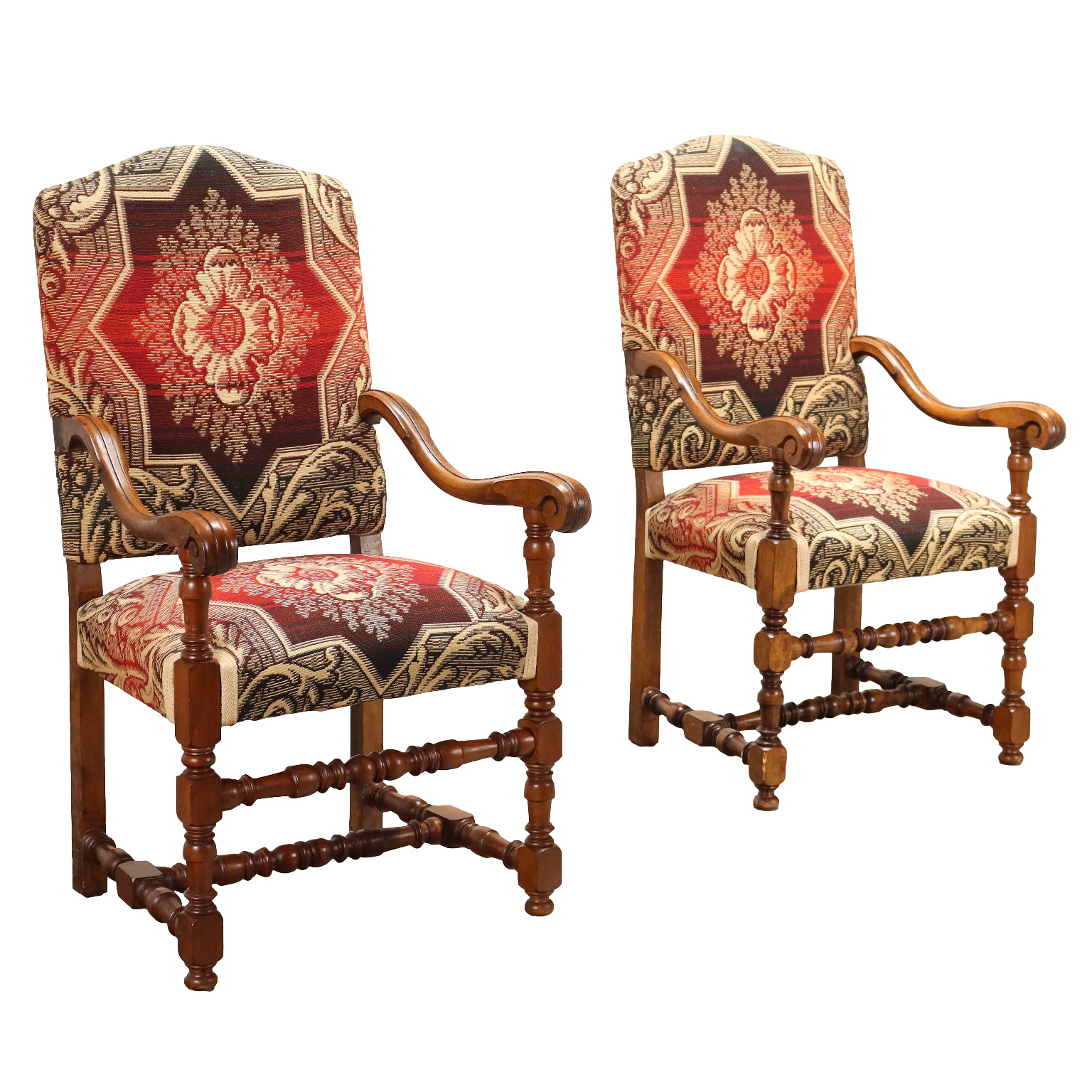 Antique Louis Philippe Mahogany Armchairs, Set of 2 for sale at Pamono
