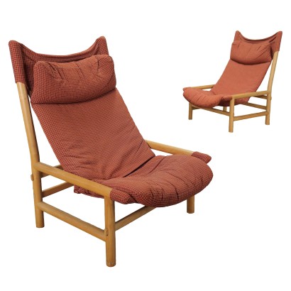 Arflex Carmina Armchairs Design C. Santi Cloth Vintage Italy 1970s