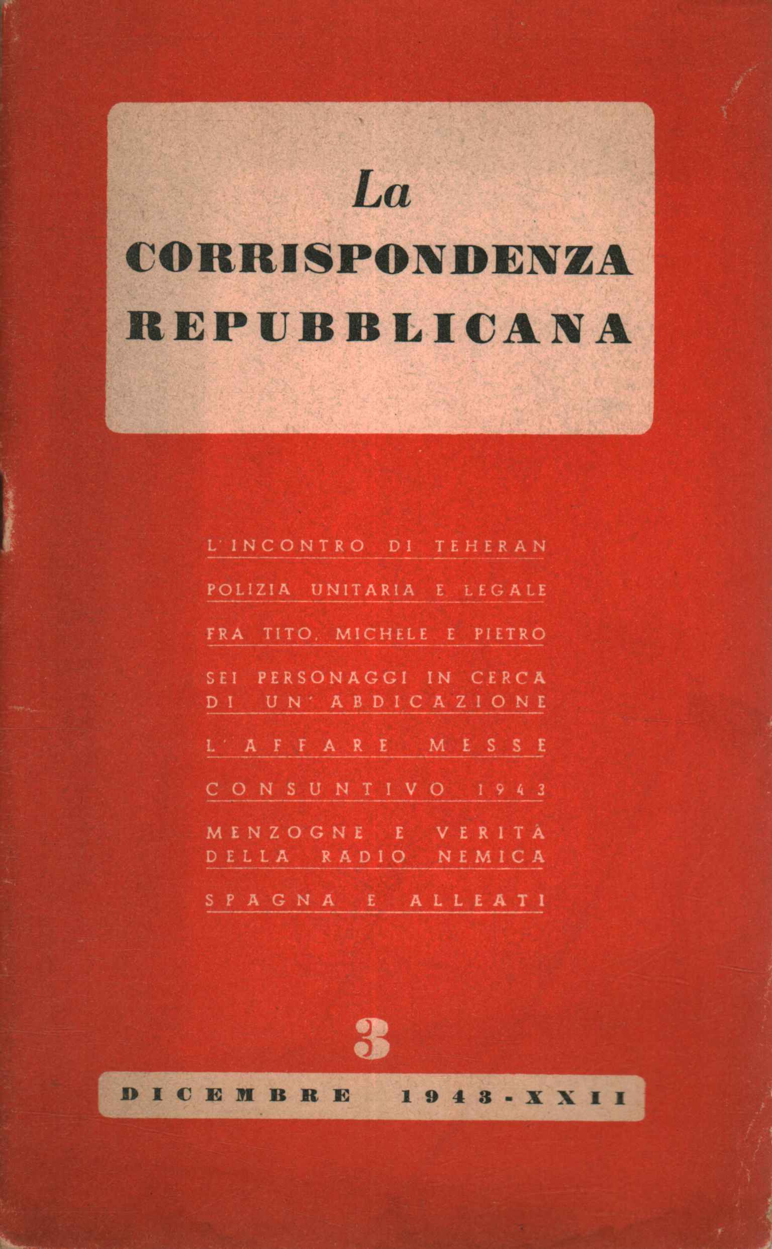 Correspondance républicaine, correspondance républicaine. 1er décembre, correspondance républicaine (1943) Dit