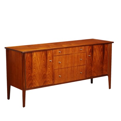 Buffet Vintage des Années 50-60 Bois Exotique Plaqué Laiton