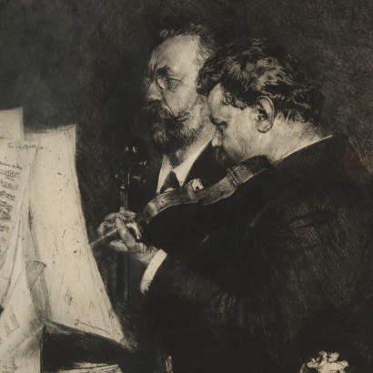 Etching by Ferdinand Schmutzer,The Joachim Quartet,Ferdinand Schmutzer,Ferdinand Schmutzer,Ferdinand Schmutzer,Ferdinand Schmutzer,Ferdinand Schmutzer