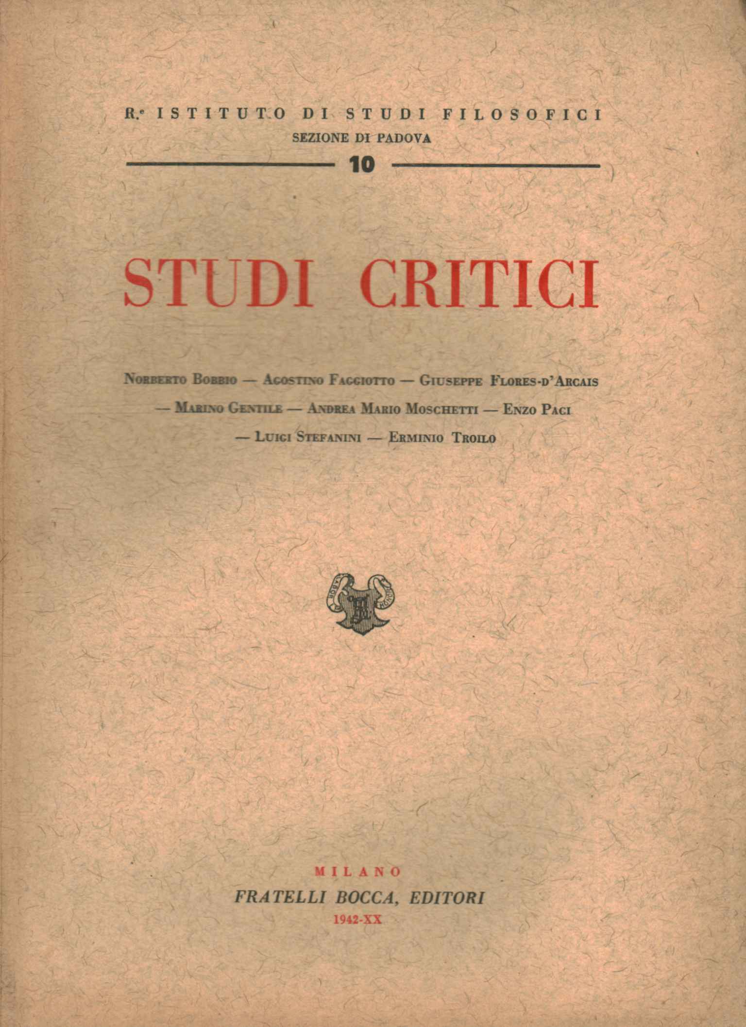 Etudes critiques