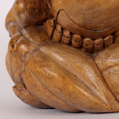 Weeping Buddha Wooden Sculpture