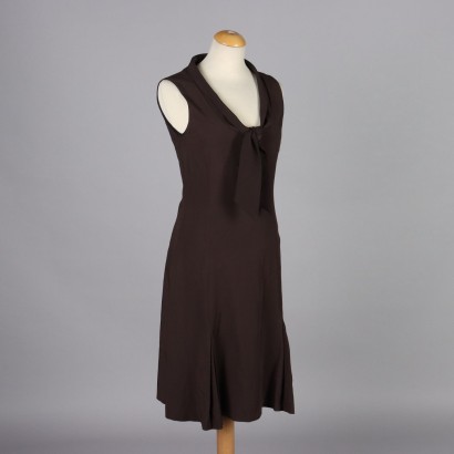 Robe Pinko Second Hand en Tissu Marron P. 40 Italie