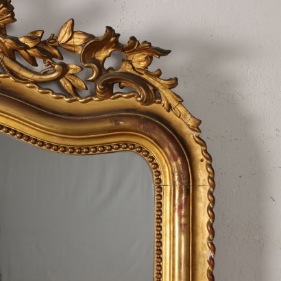 Miroir éclectique en bois doré