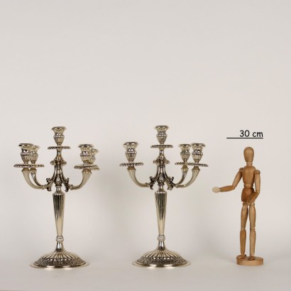 Coppia di Candelabri in Argento Manifatt