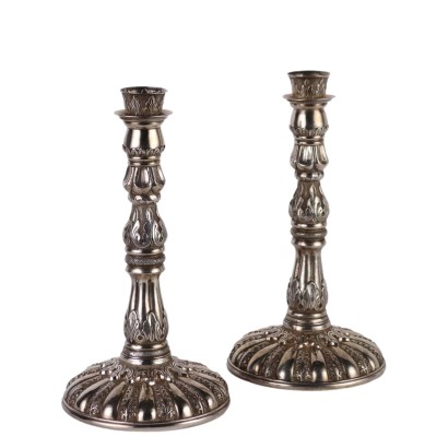 Pair of Candlesticks in 900 Silver