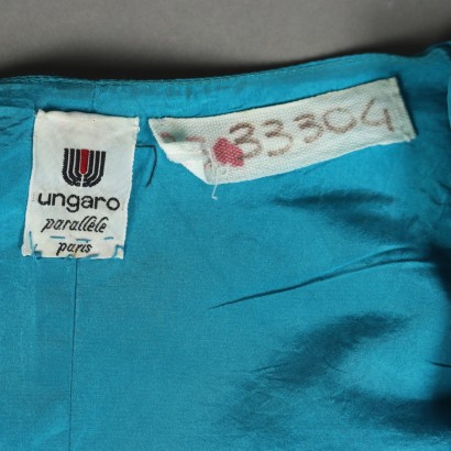 Ungaro Giacca Vintage Seta Turchese