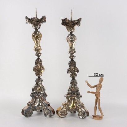 Pair of Baroque Torch Holders