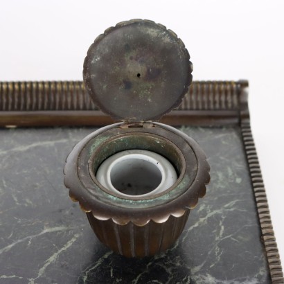 Inkwell in Green Serpentino and B marble