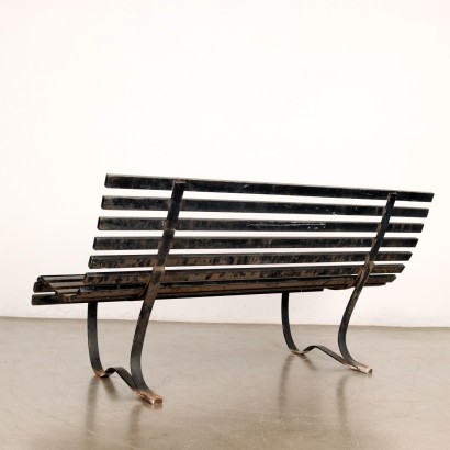 Iron bench, outdoor bench from the 60s and 70s