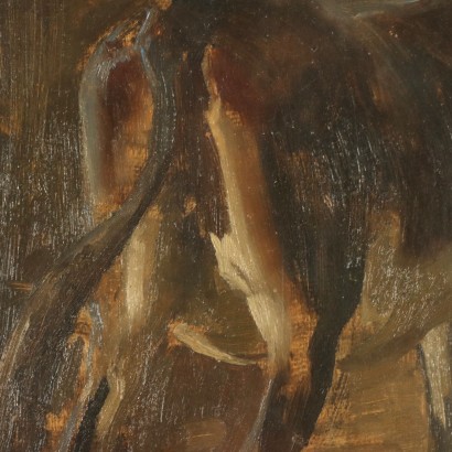 Pintura de Carlo Vittori,Interior del establo con burro,Carlo Vittori,Carlo Vittori,Carlo Vittori,Carlo Vittori