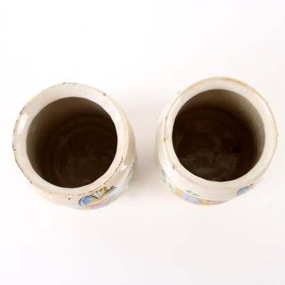 Pair of Albarelli in Majolica Manifatt