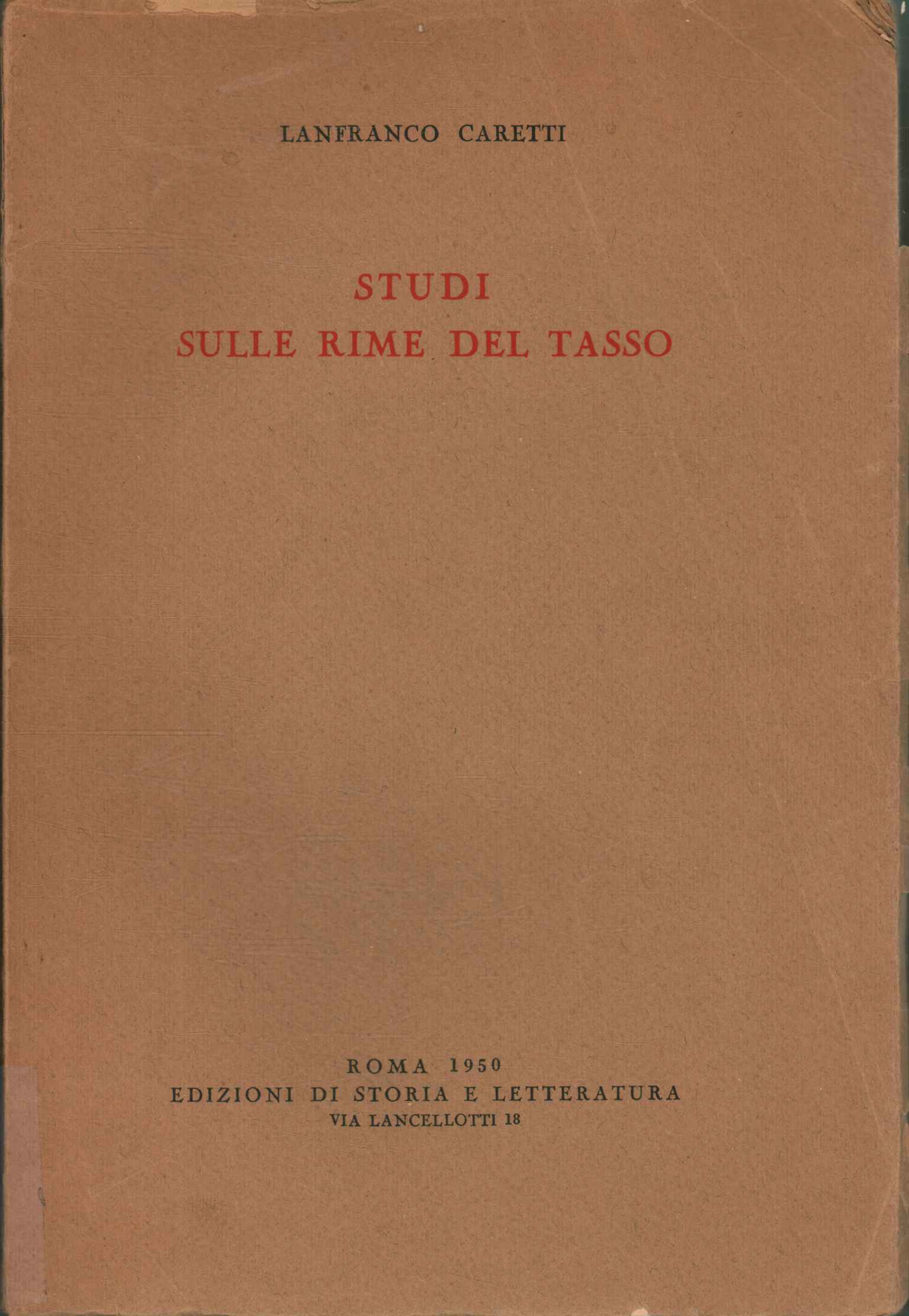 Studi sulle rime del Tasso