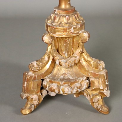 Eclectic Carved and Gilded Torch Holder