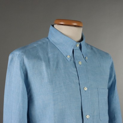 Brooks Brothers Camicia in Lino Azzurra