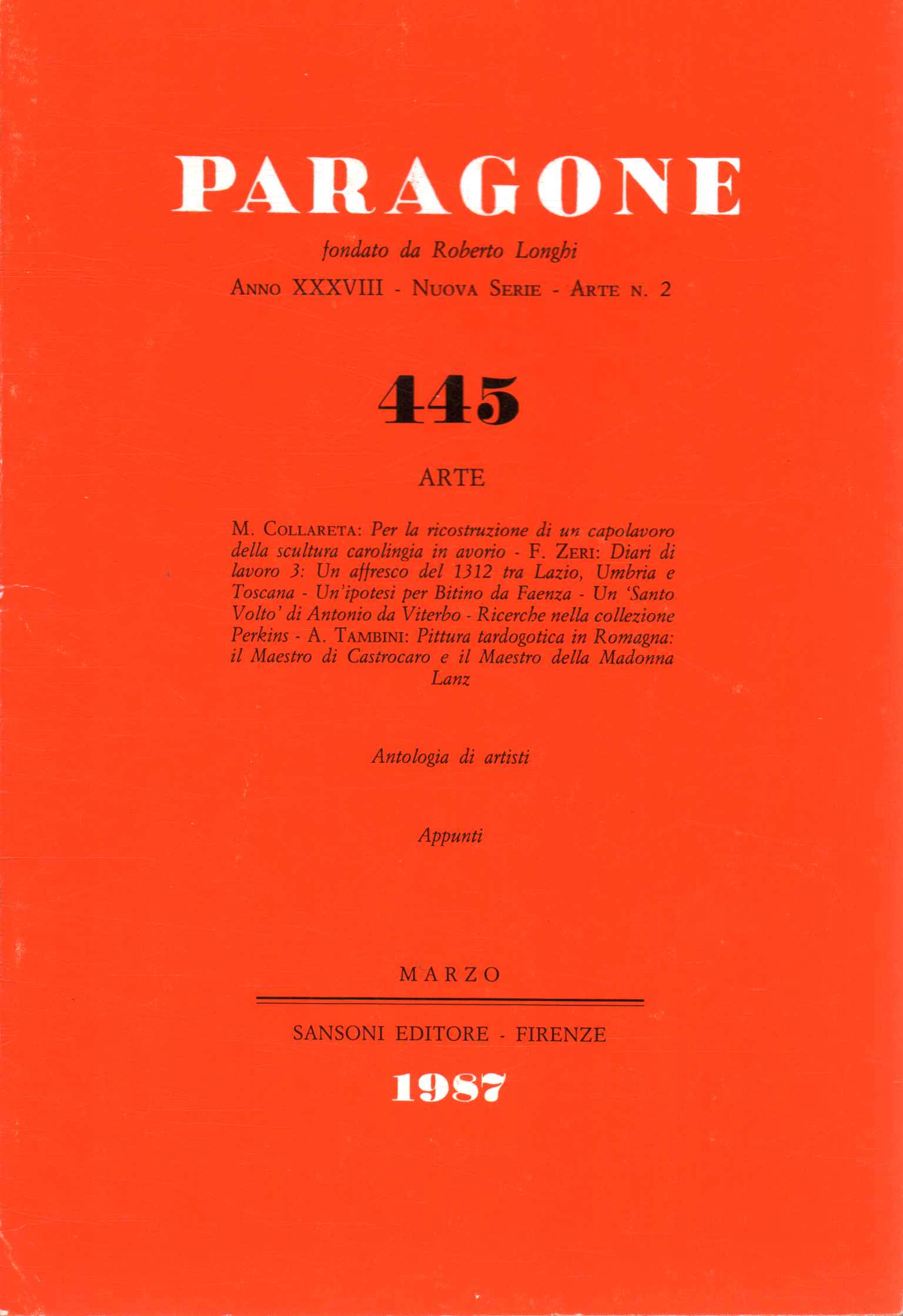 Paragone. Arte (Anno XXXVIII Numero 2(4,Paragone. Arte (Anno XXXVIII Numero 2(4