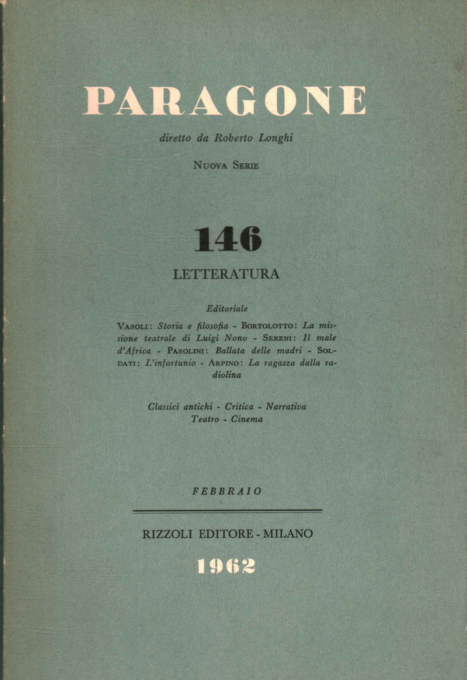 Paragone. Letteratura (Anno XIII Numero%2,Paragone. Letteratura (Anno XIII Numero%2,Paragone. Letteratura (Anno XIII Numero%2