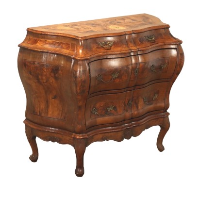 Commode Ancienne en Style Baroque Sapin du XXe Siècle