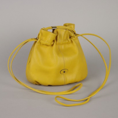 Sac en cuir jaune vintage Aigner