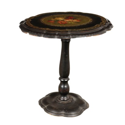 Antique Table Ebonised Papier-Mâché England XIX Century