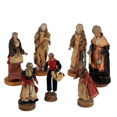 Antique Nativity Figures Terracotta Italy XIX Century