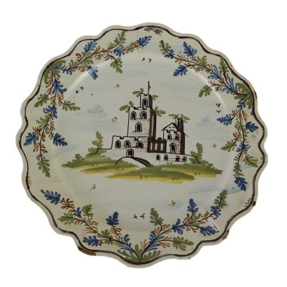 Assiette Ancienne en Majolique de Pavie Italie XVIIIe Siècle