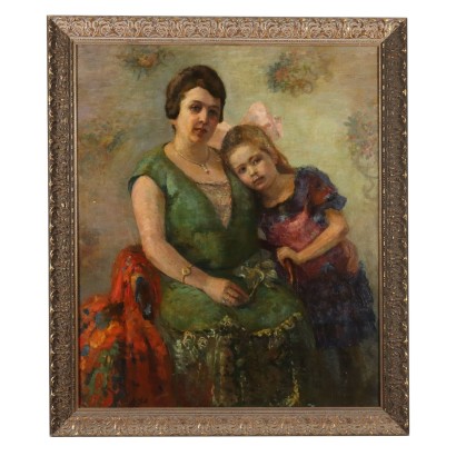 Peinture Portrait de Mère avec Fille