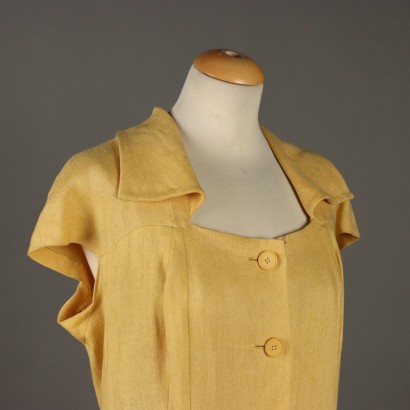 Biki Vintage Yellow Linen Dress