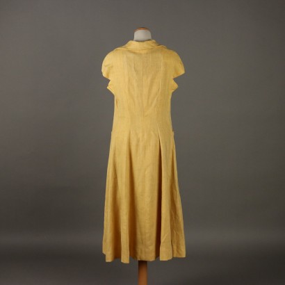 Robe en lin jaune vintage Biki