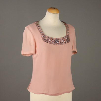 Luisa Spagnoli Blouse Rose en Soie Second Hand Taille 42