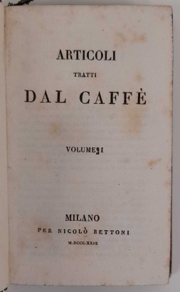 Articoli tratti dal Caffè