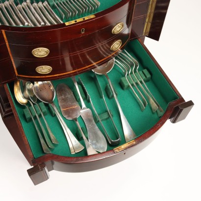 English Silver Cutlery Set co,Silver Cutlery Set with Cabinet