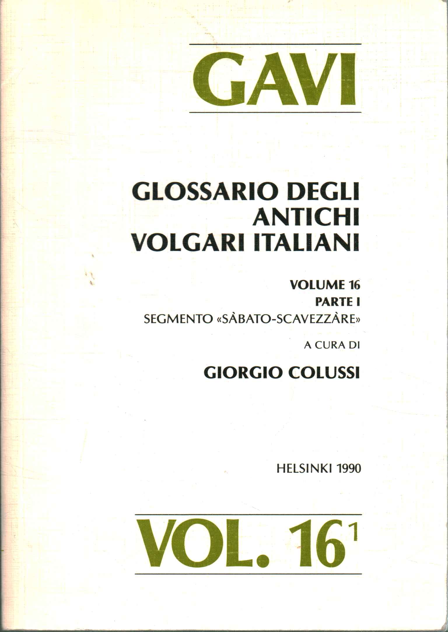 GAVI: Glossar der alten italienischen Volkssprachen