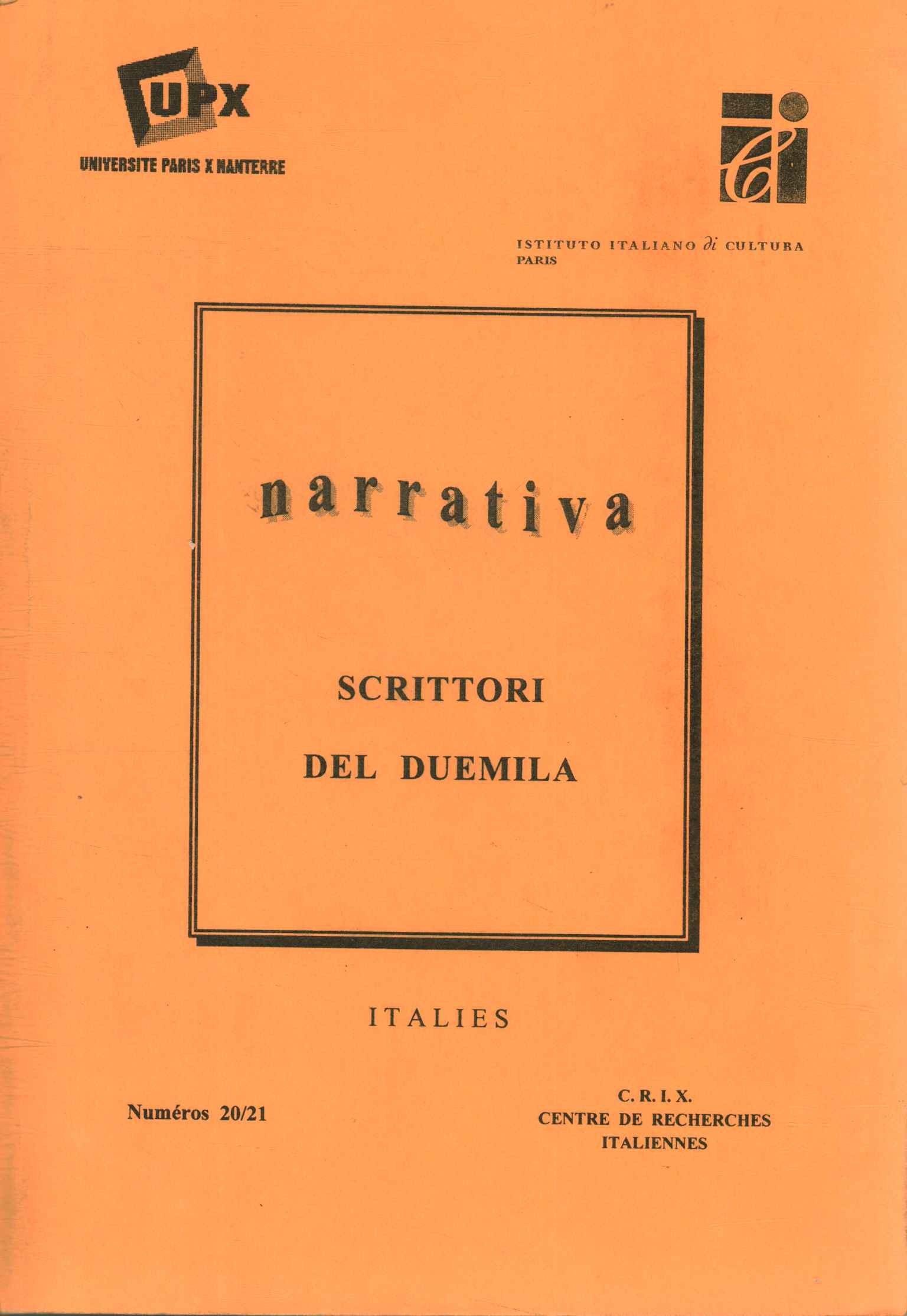 Italies Narrativa (Juin 2001 – Numéros