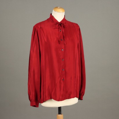 Roberto Capucci Vintage Red Shirt Silk UK Size 16 Italy