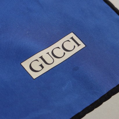 Gucci Foulard Vintage Blu con Fiori