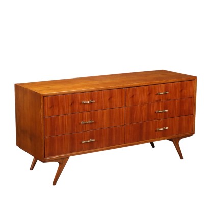 Vintage 1950s Chest of Drawers Mahogany Brass Argentina