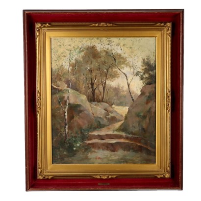 Modern Painting Signed S. Petruolo Oil on Canvas XIX-XX Century