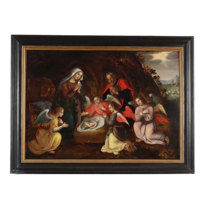 Tableau Ancien Sujét Sacré Huile sur Panneau XVIIe-XVIIIe Siècle